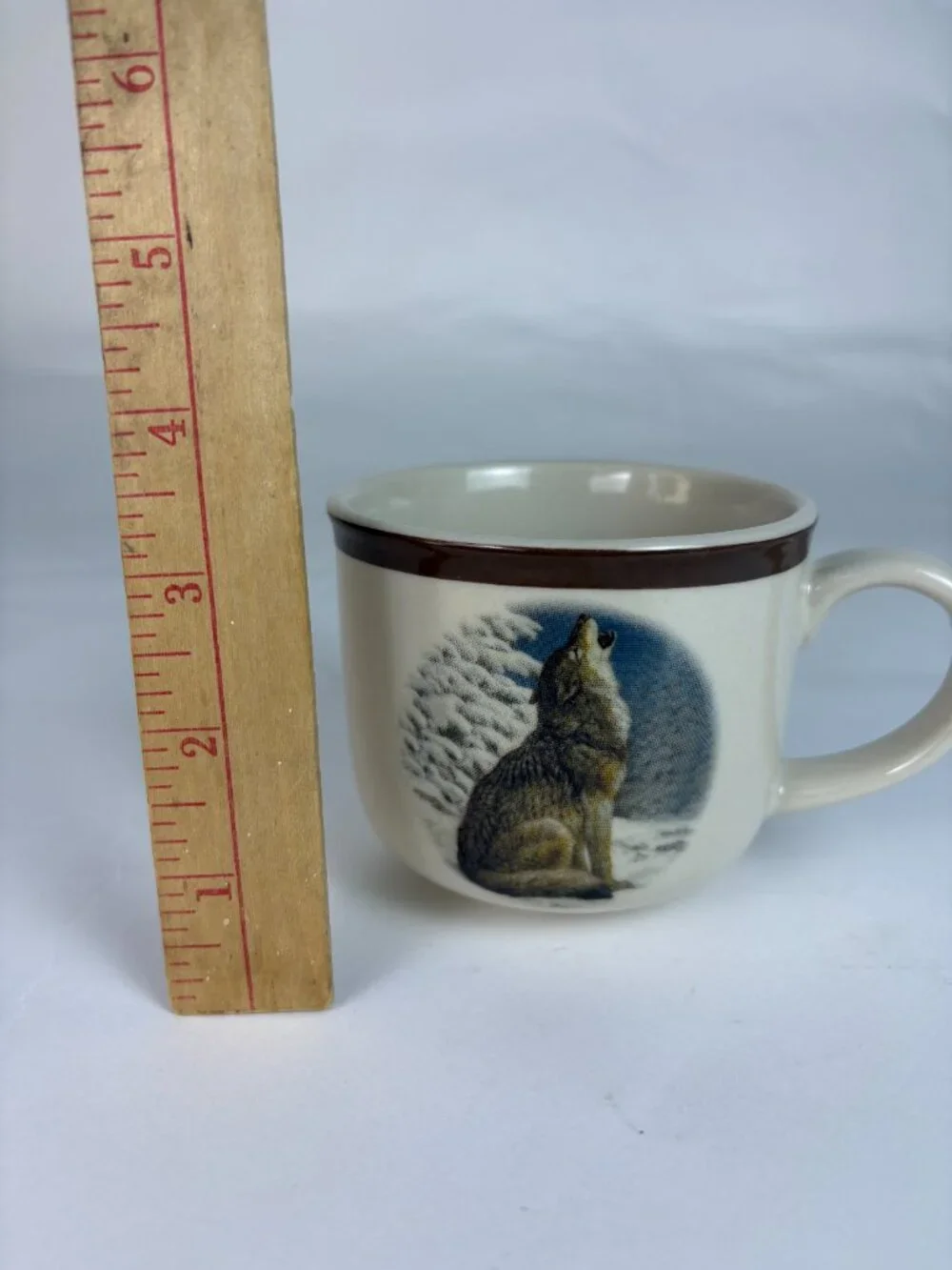 Vintage National Wildlife Federation Howling Wolf Coffee Mug | Rustic Cabin Mug